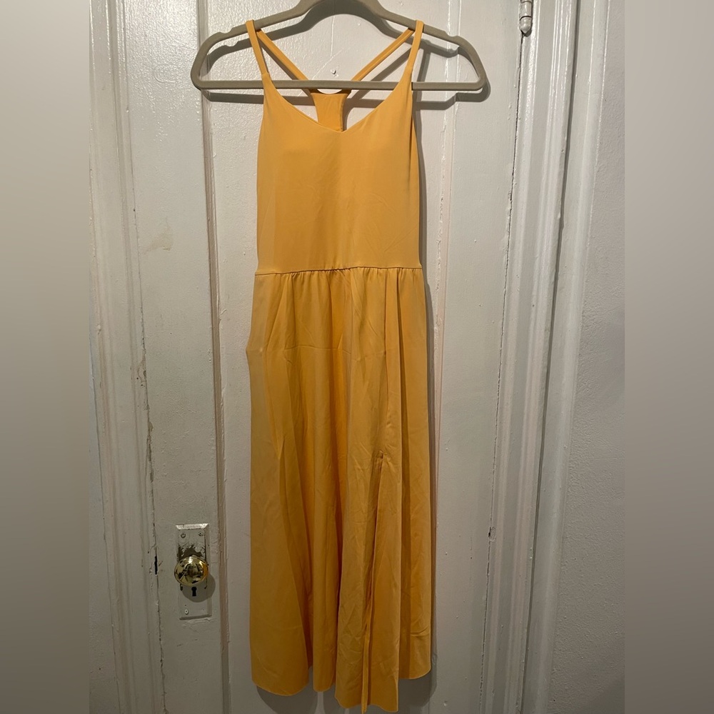 HALARA Sunny Yellow Maxi Dress with V-Neck